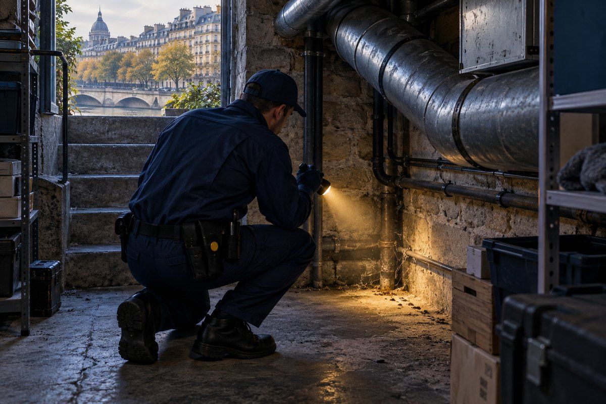 Un professionnel inspecte un logement à Paris